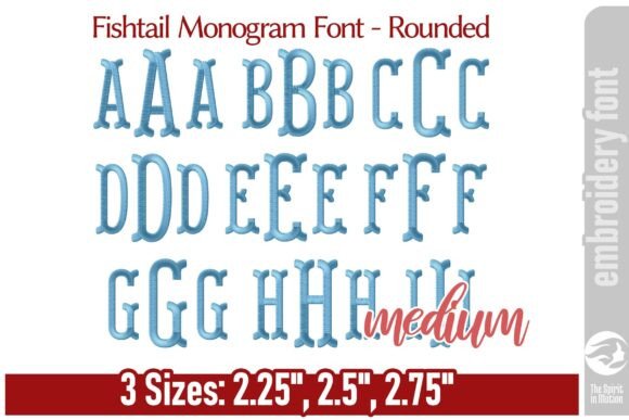 Download Fishtail Monogram Font - Rounded / M - Gram Collection