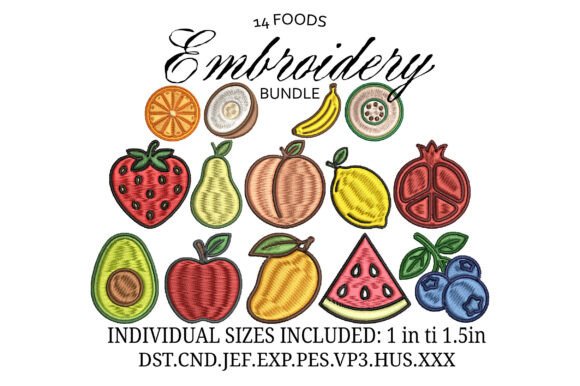 Download Foods Embroidery Designs - Food Collection
