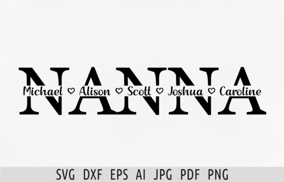 Download Nanna Svg Mothers Day Svg Split Monogram - Gram Collection