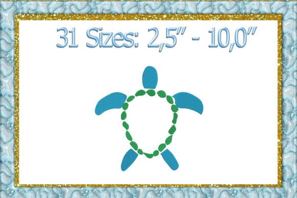 Download Turtle Monogram Frame Embroidery Design - Gram Collection