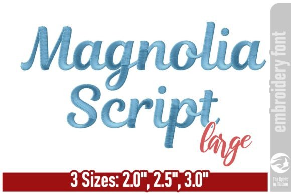 Download Magnolia Script Embroidery Font - Large - Embroidery font Collection