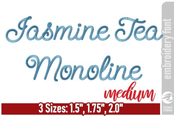 Download Jasmine Tea Monoline Embroidery Font - M - Embroidery font Collection