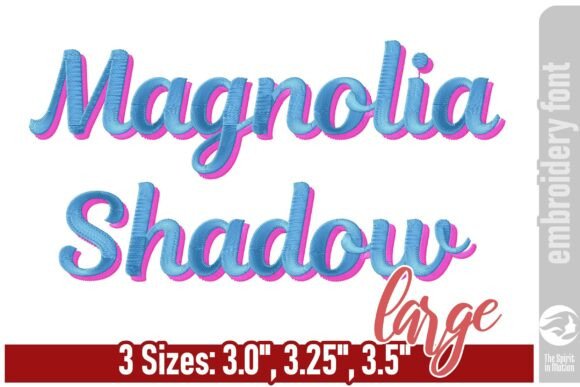 Download Magnolia Shadow Embroidery Font - Large - Embroidery font Collection