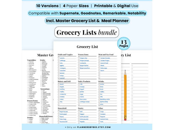 Download Grocery List Bundle: Meal Planner, Food - Food Collection