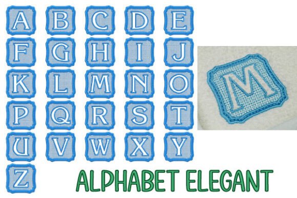 Download Elegant Alphabet – 7x7cm Embroidery Font - Embroidery font Collection
