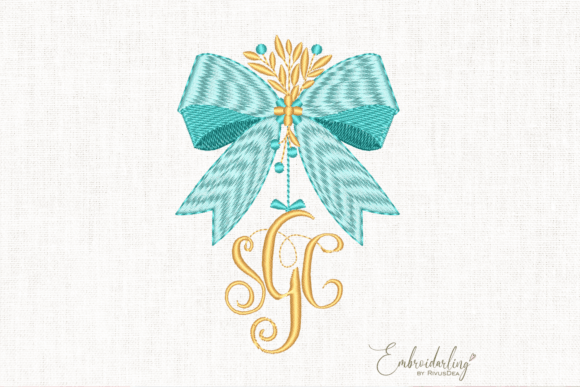 Download Bow Monogram Frame Embroidery Design - Gram Collection