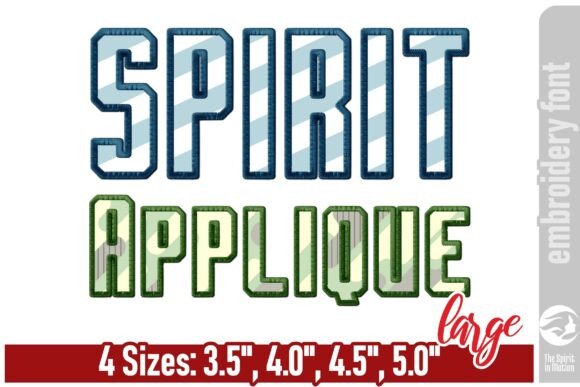 Download Spirit Applique Embroidery Font - Large - Embroidery font Collection