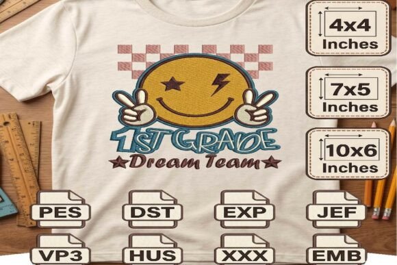 Download 1st Grade Team Embroidery PES,DST,EXPJEF - Embroidery pes Collection